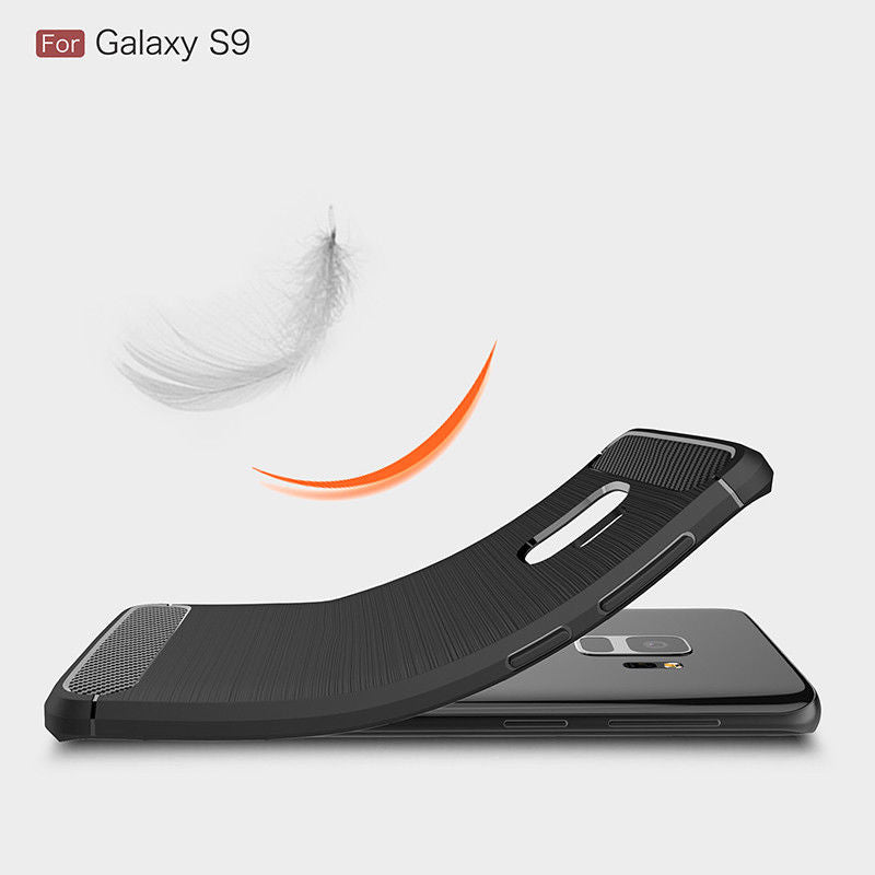 Samsung Galaxy S9 Shockproof Carbon Fiber Rubber Back Cover