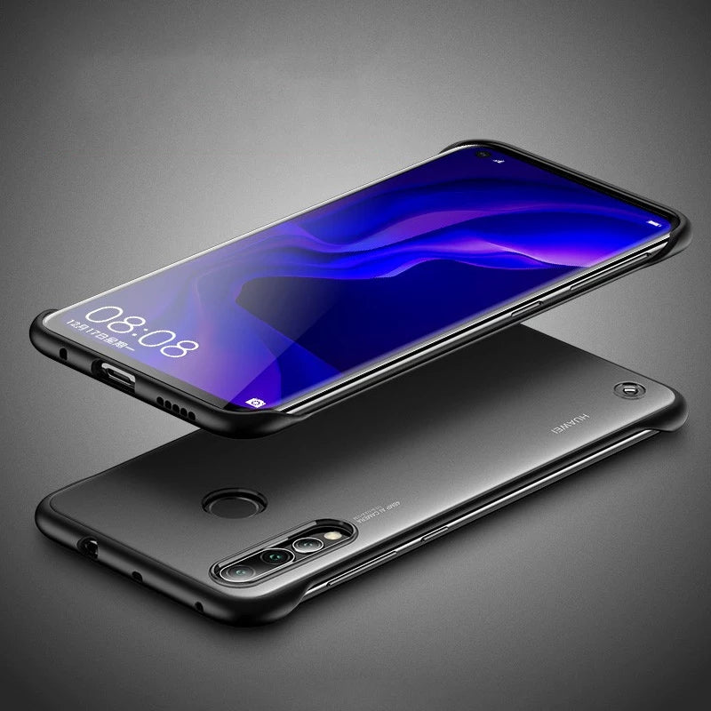 Huawei Y9 Prime 2019 Cover (Pop-up Camera) Luxury Frameless Transparent Matte Back Cover With Finger Ring