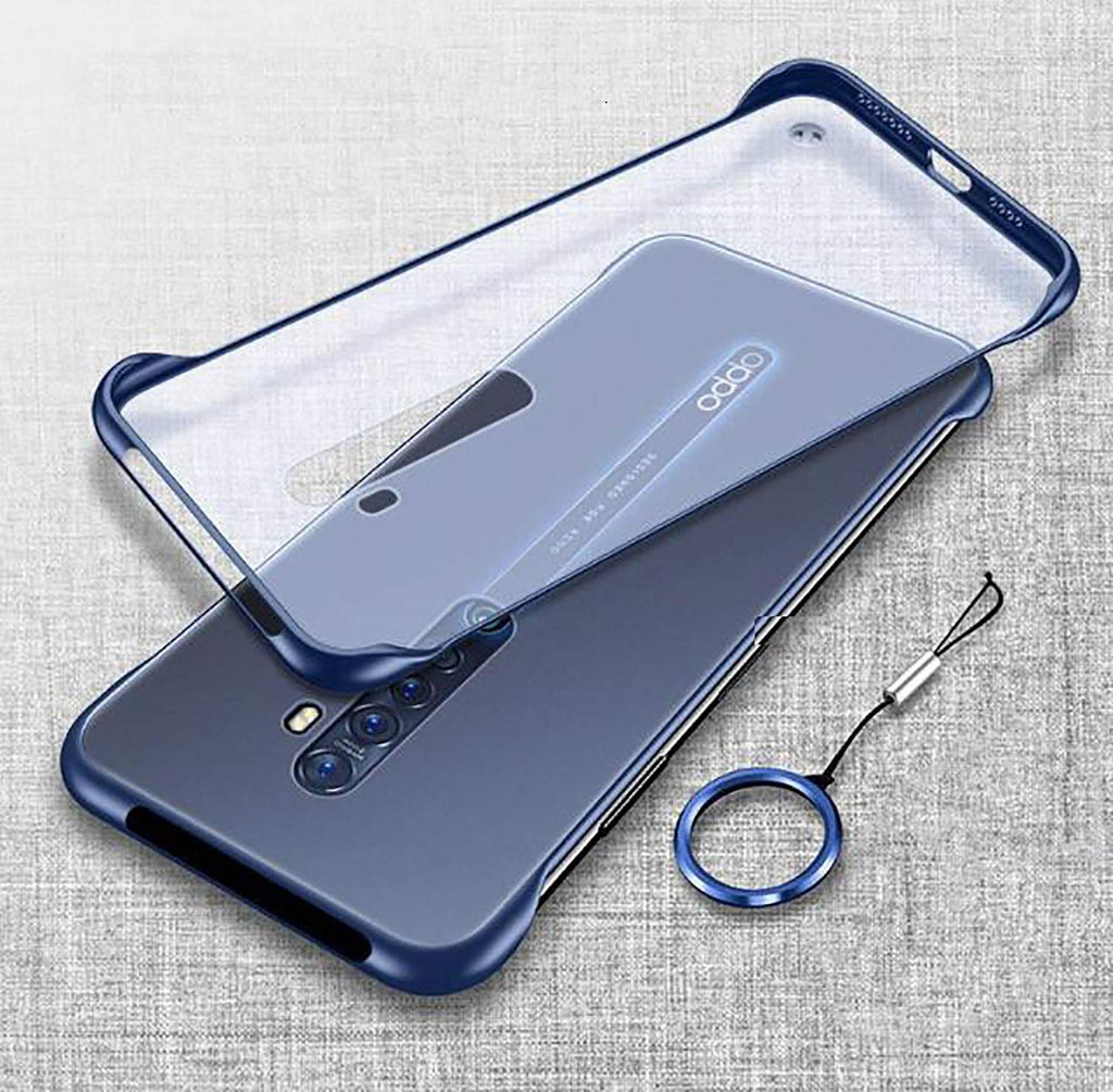 Oppo Reno 2 Transparent Frameless Matte Back Cover with Finger Ring