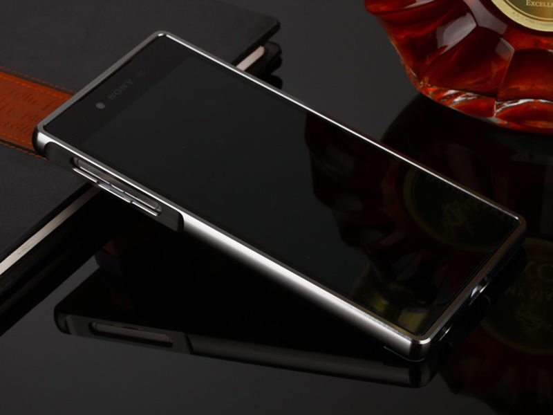 Aluminum Metal Bumper PC Mirror Back Skin Case Cover For Sony Xperia Z4