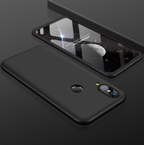 Huawei P20 Lite Shockproof 3 in 1 Full Body 360 Protection Case Cover - Full Black