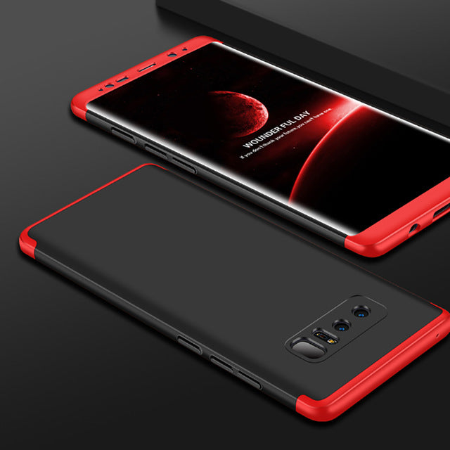 Samsung Galaxy Note 8 Shockproof 3 in 1 Full Body 360 Protection Case Cover - Black & Red