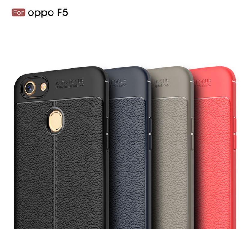 Oppo F5 Luxury Shockproof Auto Focus Design Soft TPU Back Cover - Black