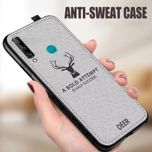 Huawei Y9 Prime 2019 Cover (Pop-up Camera) Premium Fabric Clothe Leather Pattern Case