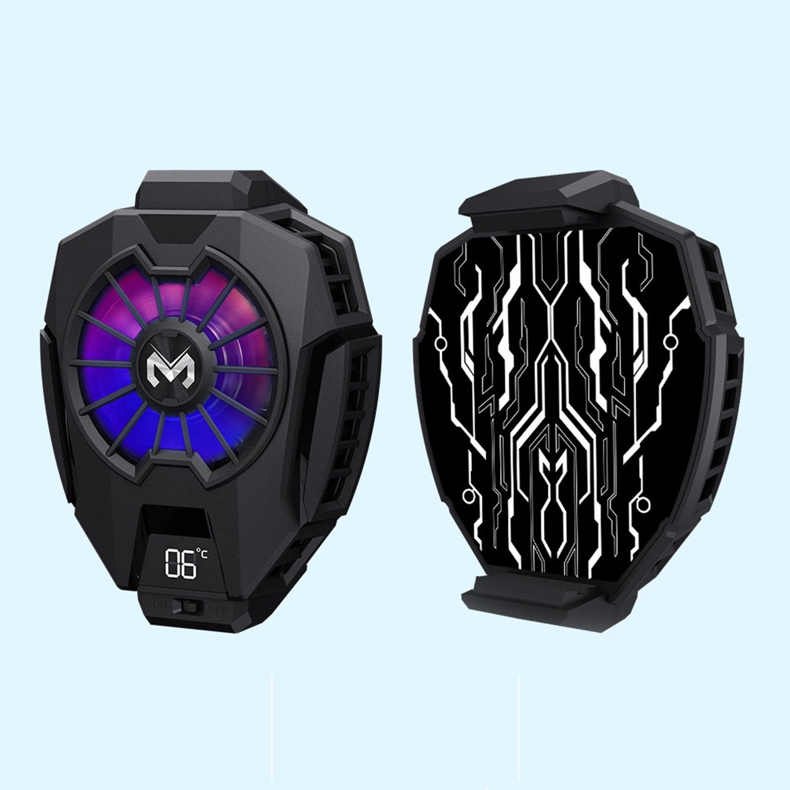 MEMO DL05 Mobile Phone Cooling Fan RGB Gaming Cooler with Temperature Display